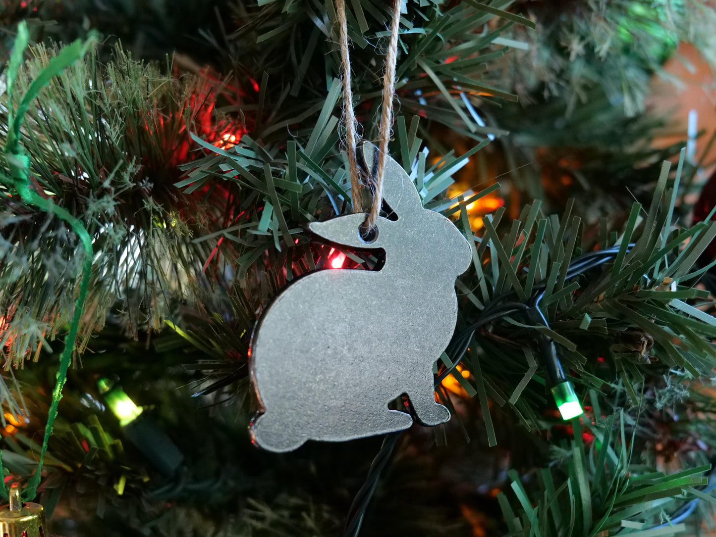 Metal Rabbit Ornament * Christmas Decor * Winter Gifts * Farm Ornament * Rabbit Lover Gifts * Ornament Gift for Homestead * Barnyard Pet