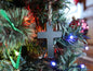 Metal Cross Ornament for Tree* Christian Christmas Decor *Religious Gift * Basic Cross Ornament