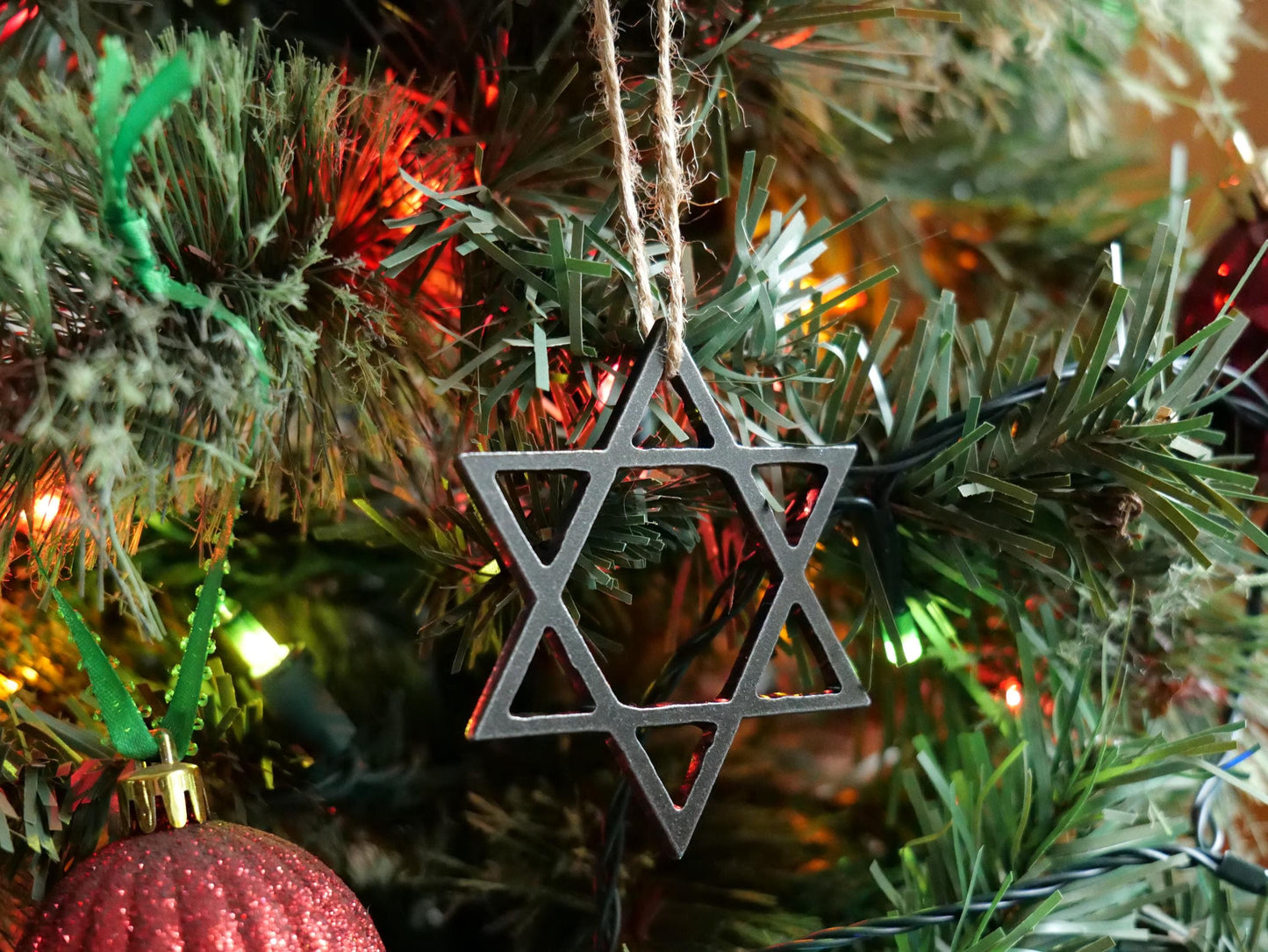 Metal Star of David Ornament * Jewish Decor * Winter Gifts * Hanukkah Ornament * Jewish Gifts * Star Ornament Gift