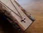 Tiny Forged Copper Patriarchal Cross Necklace * Cross of Lorraine Necklace * Gift for Men or Women * Double Cross Necklace * Slovak Cross