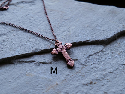 Hand Forged Copper Cross * Hammered Cross Pendant * Christian Gift for Men or Women * Forged Cross Necklace * Handmade Copper Necklace