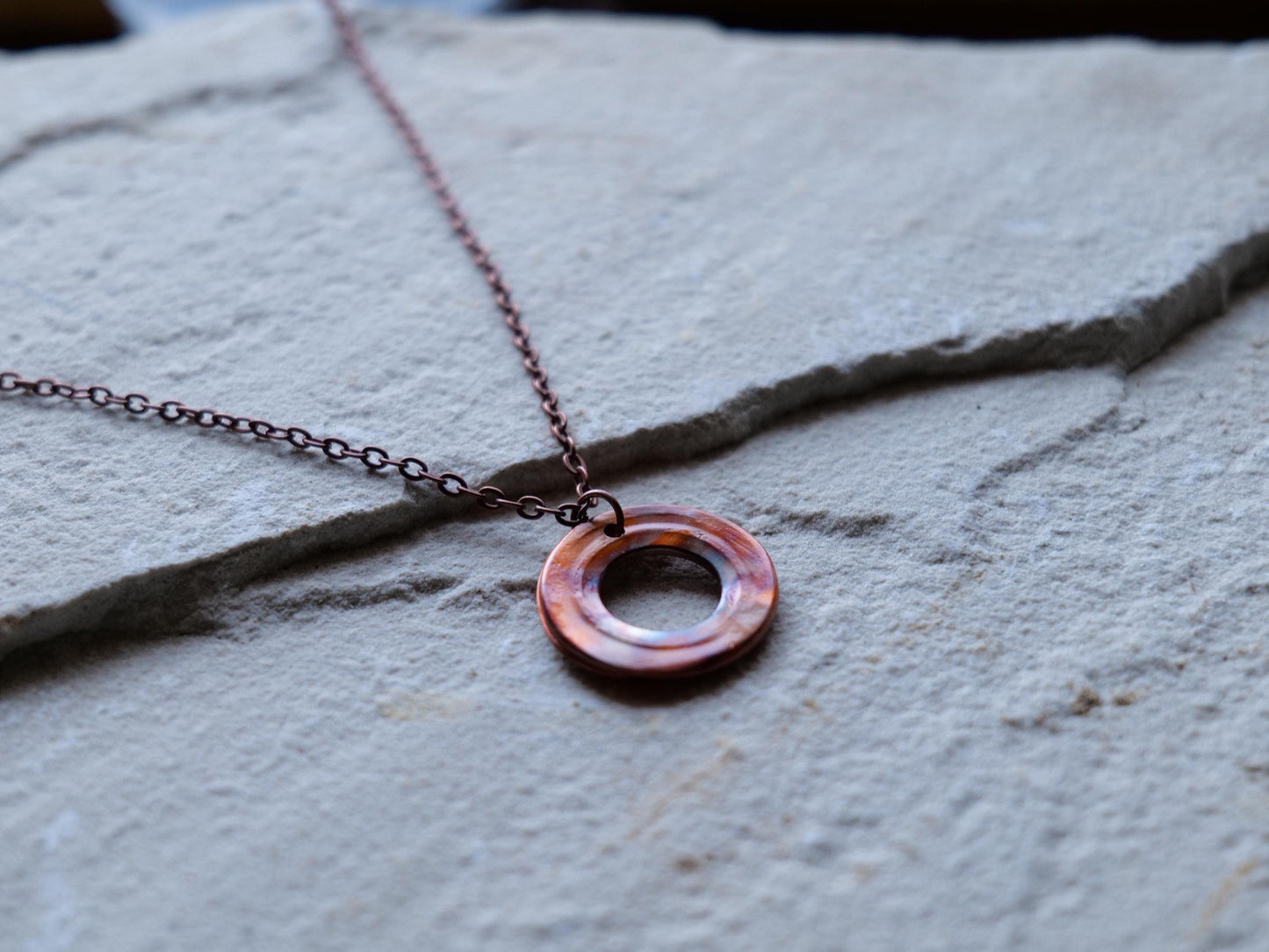 Abstract Necklace for Women * Copper Circle Pendant Necklace* Gift for Her * Copper Anniversary Gift * Anniversary for Her