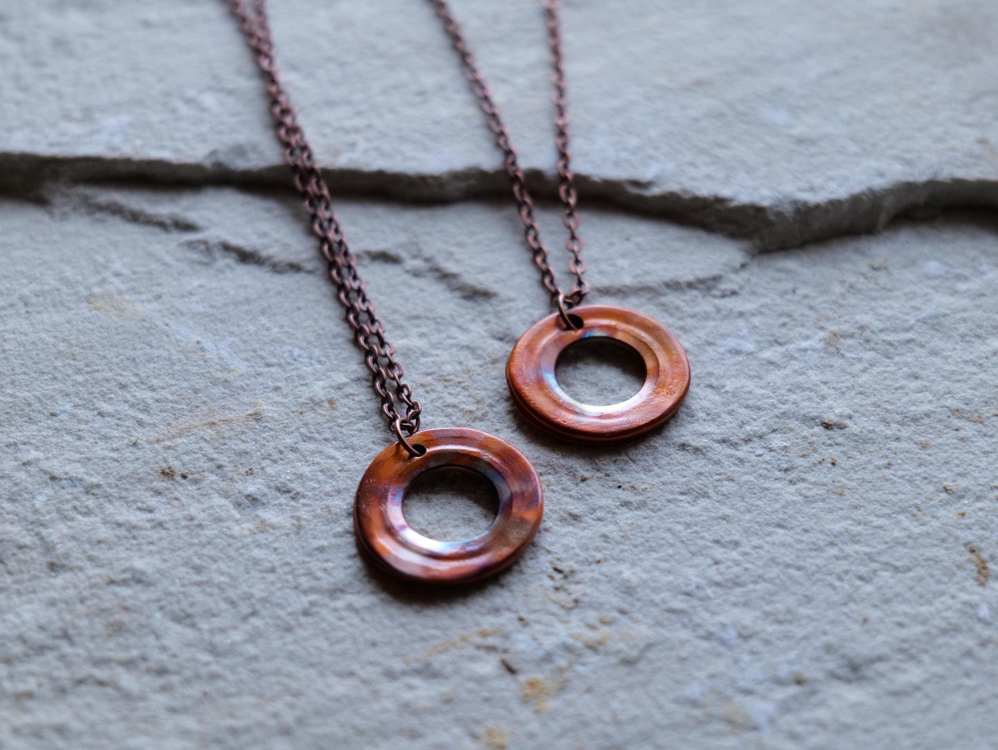 Abstract Necklace for Women * Copper Circle Pendant Necklace* Gift for Her * Copper Anniversary Gift * Anniversary for Her