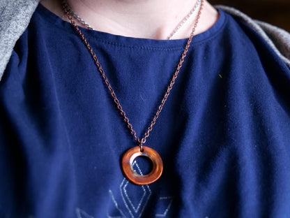 Abstract Necklace for Women * Copper Circle Pendant Necklace* Gift for Her * Copper Anniversary Gift * Anniversary for Her