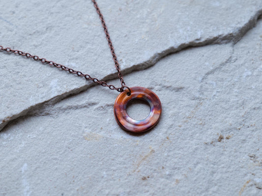 Abstract Necklace for Women * Copper Circle Pendant Necklace* Gift for Her * Copper Anniversary Gift * Anniversary for Her