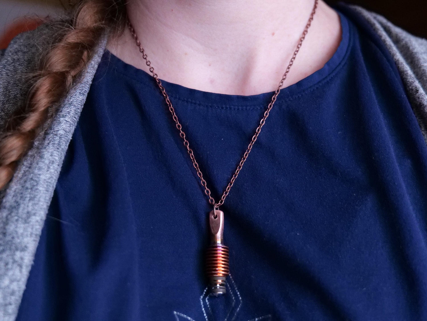 Abstract Necklace for Women * Copper Steampunk Pendant Necklace* Gift for Her * Copper Anniversary Gift * Anniversary for Her