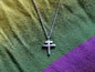 Tiny Forged Steel Patriarchal Cross Necklace * Cross of Lorraine Necklace * Gift for Men or Women * Double Cross Necklace * Slovak Cross