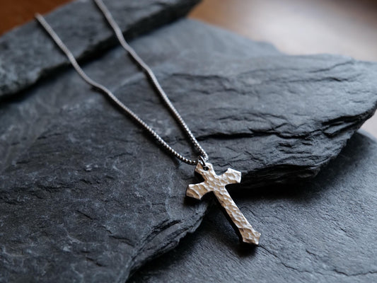 Hand Forged Stainless Steel Arrow Cross * Hammered Cross Pendant * Christian Gift for Men or Women * Forged Cross Necklace * Handmade