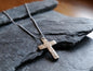 Hand Forged Basic Cross * Stainless Steel Cross Pendant * Christian Gift for Men or Women * Handmade Cross Necklace * Hammered Necklace