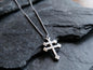 Forged Stainless Steel Patriarchal Cross Necklace * Cross of Lorraine Necklace * Gift for Men or Women *Double Cross Necklace * Slovak Cross