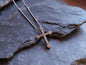 Hand Forged Stainless Steel Cross * Hammered Cross Pendant * Christian Gift for Men or Women * Forged Cross Necklace * Blocky Steel Necklace