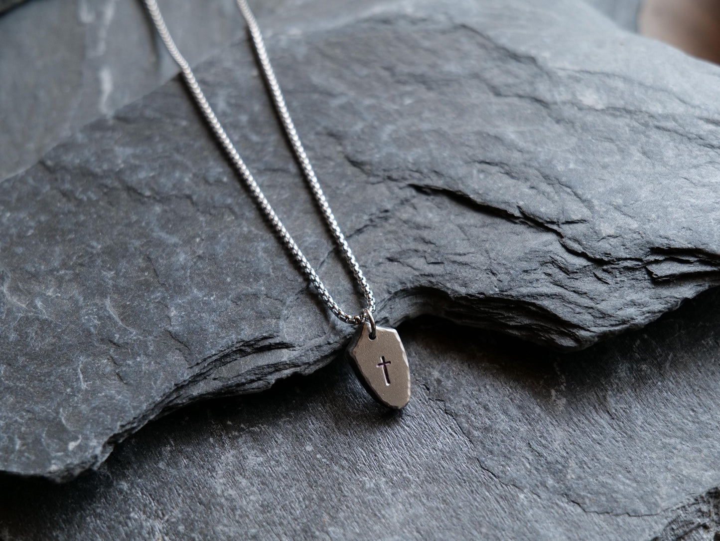 Tiny Shield of Faith Pendant* Stainless Steel Pendant * Christian Gift for Men or Women * Forged Armor of God Necklace * Gift for Him or Her