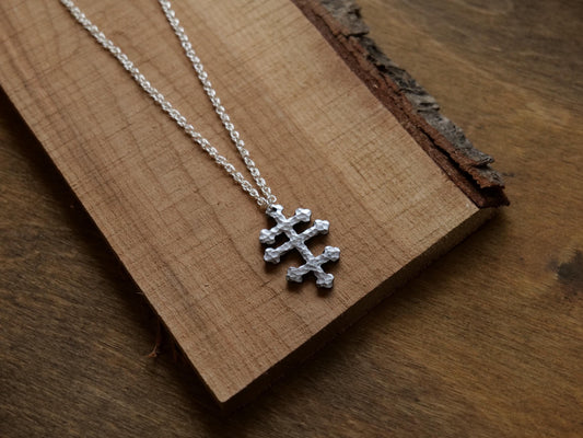 Forged Tri Bar Steel Cross Necklace * Orthodox Cross Pendant * Byzantine Catholic Jewelry * Forged Three Bar Cross Necklace