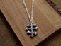 Forged Tri Bar Steel Cross Necklace * Orthodox Cross Pendant * Byzantine Catholic Jewelry * Forged Three Bar Cross Necklace