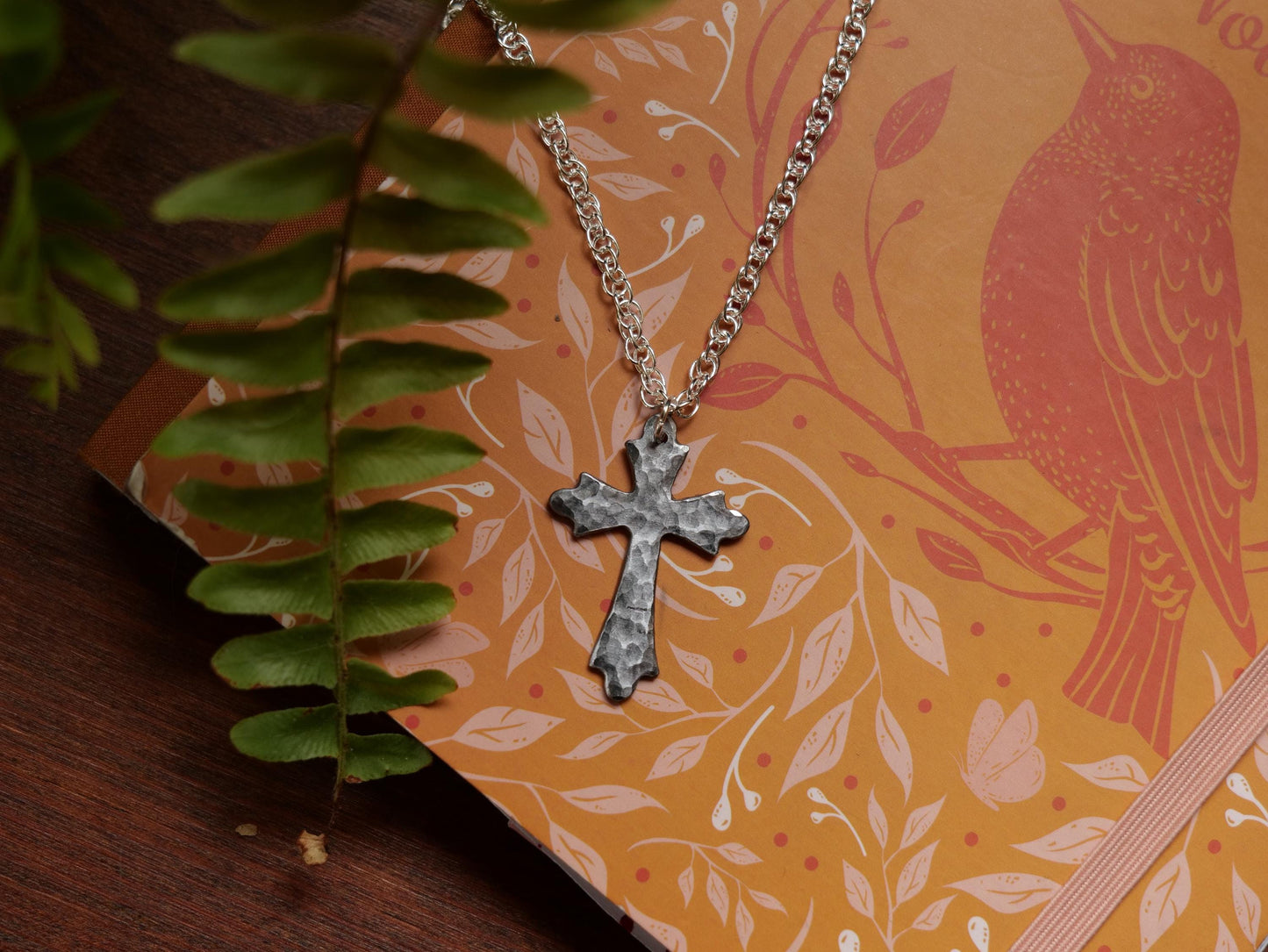 Hand Forged Fancy Cross * Hammered Cross Pendant * Christian Gift for Men or Women * Forged Cross Necklace * Handmade Steel Necklace