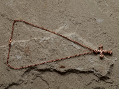 Hammered Raw Copper Catholic Cross * Orthodox Cross Pendant * Gift for Men or Women * Forged Cross Necklace * Handmade Pure Copper Necklace