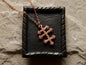 Forged Tri Bar Raw Copper Cross Necklace * Hammered Orthodox Byzantine Catholic Cross Pendant * Gift for Men or Women * Three Bar Cross