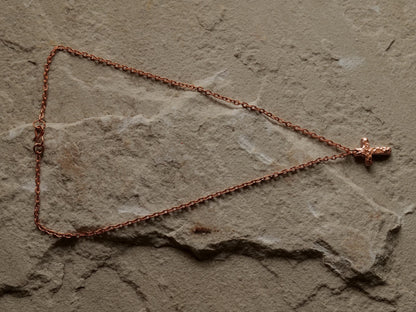 Forged Raw Copper Cross * Hammered Cross Pendant * Christian Gift for Men or Women * Forged Cross Necklace * Handmade Basic Copper Necklace