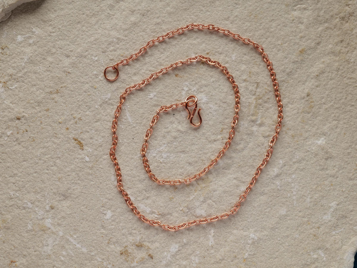 24"  Raw Copper Necklace Chain