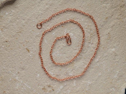 24"  Raw Copper Necklace Chain