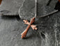 Hand Forged Steel & Copper Fancy Cross * Pectoral Cross Necklace * Hammered Cross Pendant * Christian Gift for Men Women * Riveted Necklace