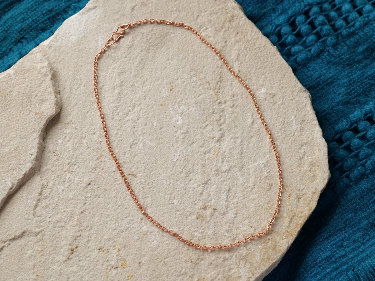 24"  Raw Copper Necklace Chain