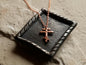 Forged Small Tri Bar Raw Copper Cross Necklace * Hammered Orthodox Cross Pendant * Christian Gift for Men or Women * Forged Three Bar Cross