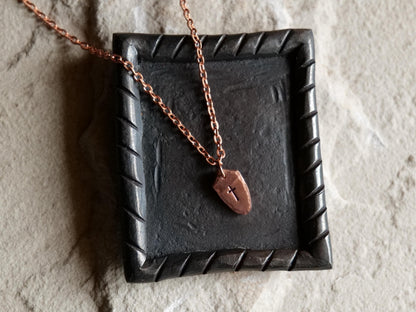 Raw Copper Tiny Shield of Faith Pendant* Hammered Shield Pendant * Christian Gift for Men or Women * Armor of God * Gift for Him or Her