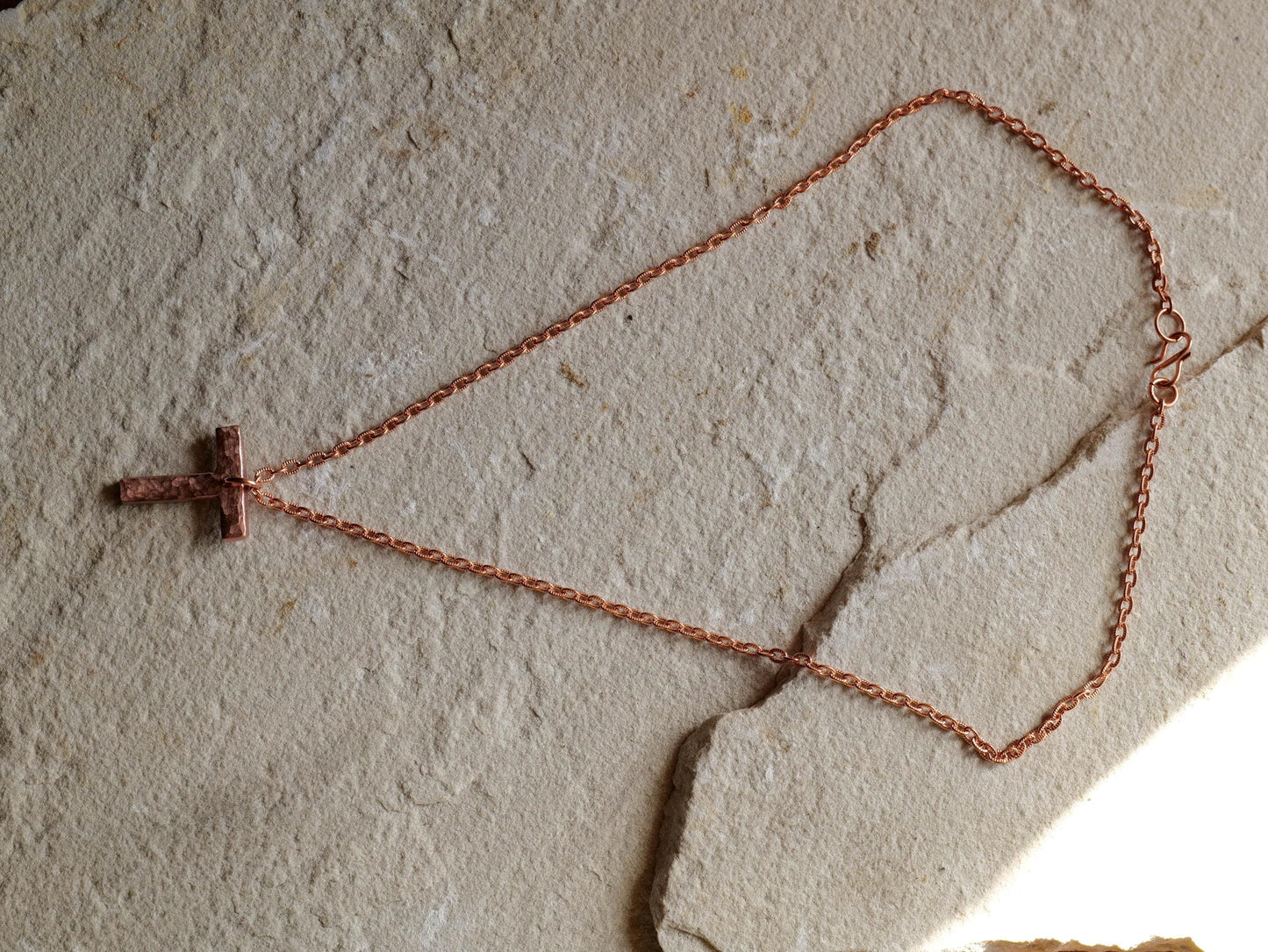 Hammered Raw Copper Letter T Necklace * Tau Cross Necklace * St Anthony Cross Necklace * Forged Cross Necklace * Handmade Copper Necklace
