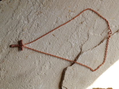 Hammered Raw Copper Letter T Necklace * Tau Cross Necklace * St Anthony Cross Necklace * Forged Cross Necklace * Handmade Copper Necklace