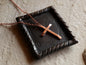 Hand Forged Raw Copper Cross * Skinny Cross Pendant * Christian Gift for Men or Women * Forged Cross Necklace * Handmade Copper Necklace
