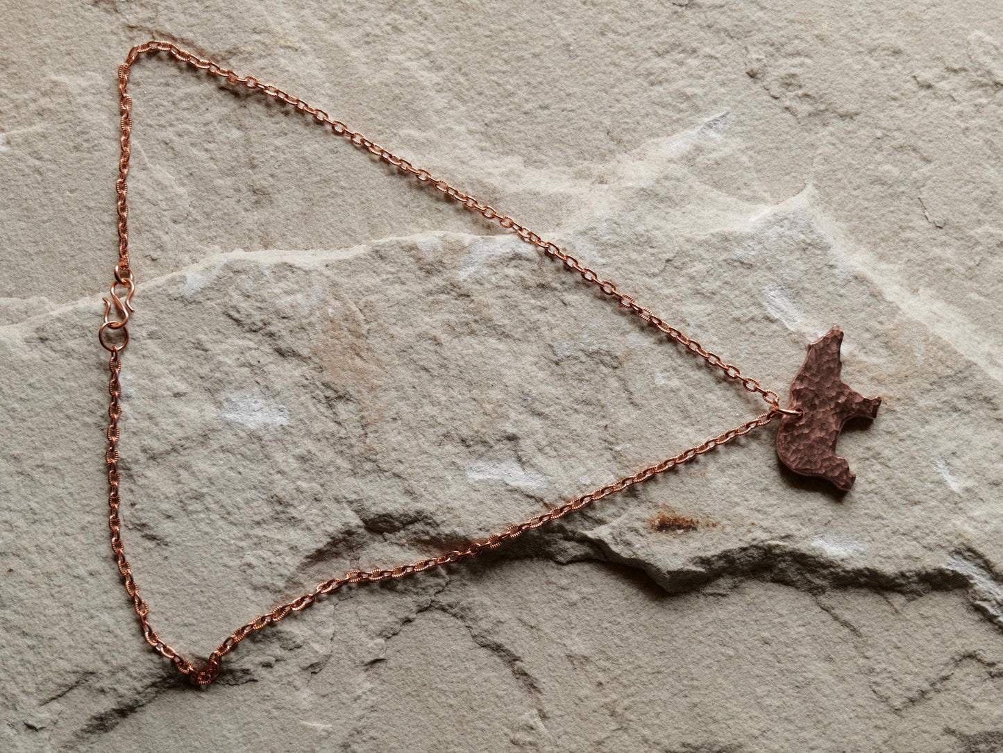 Raw Copper Bear Necklace * Wildlife Pendant * Nature Jewelry for Men or for Women *Hammered Bear Necklace Gifts for Him or Her