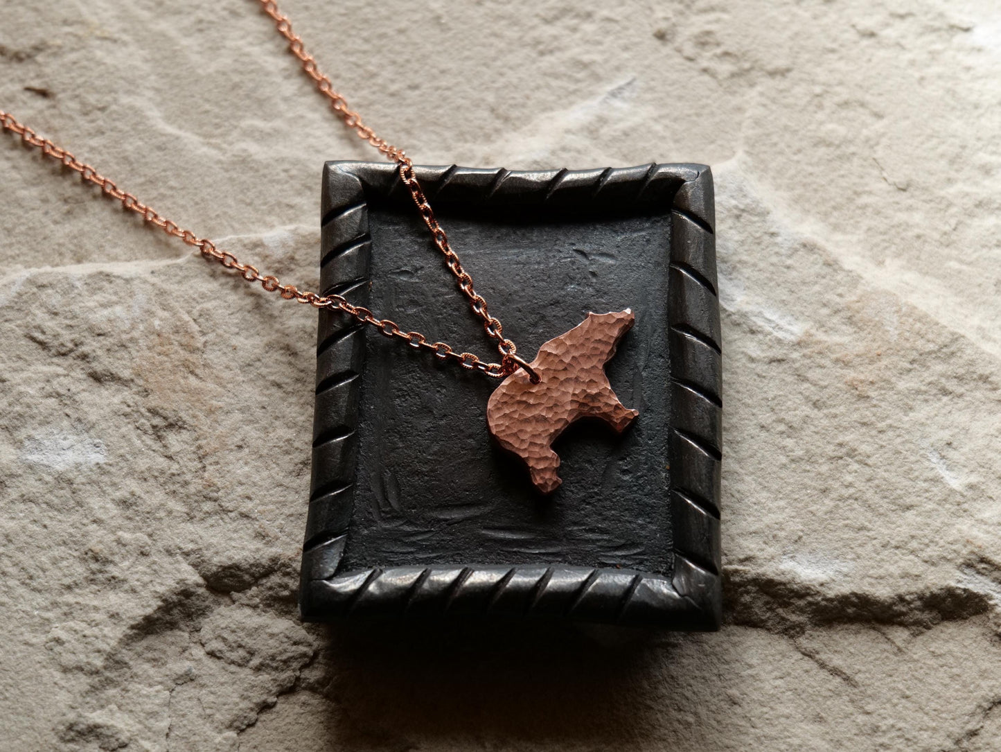 Raw Copper Bear Necklace * Wildlife Pendant * Nature Jewelry for Men or for Women *Hammered Bear Necklace Gifts for Him or Her