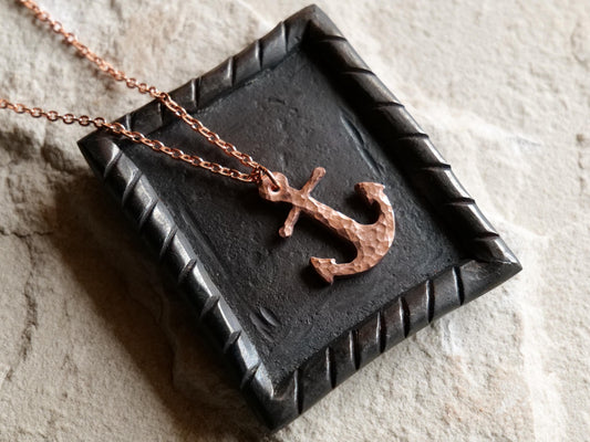 Raw Copper Anchor Necklace * Anchor Pendant * Anchor Jewelry for Men or for Women * Ocean Lovers Gift * Gift for Him or Gift for Her * Lake