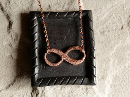 Hammered Raw Copper Infinity Necklaces for Women * Infinity Pendant Necklace* Gift for Her * Copper Anniversary Gift * Anniversary for Her