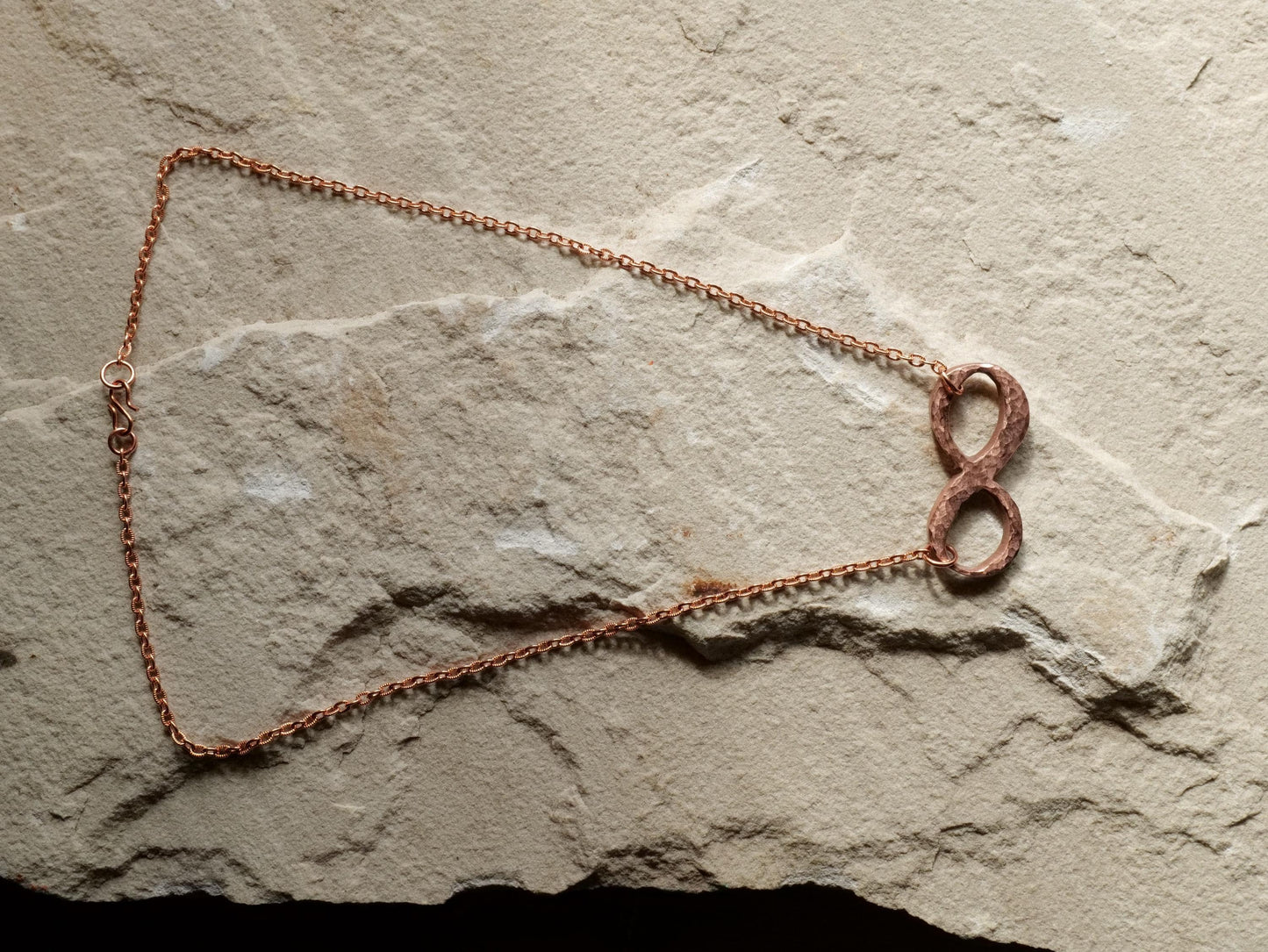 Hammered Raw Copper Infinity Necklaces for Women * Infinity Pendant Necklace* Gift for Her * Copper Anniversary Gift * Anniversary for Her