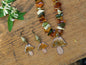 Enameled Brown Mushroom Necklace Pendant * Enameled Mushroom Earrings * Handmade Enameled Mushroom Jewelry
