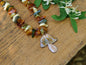 Enameled Brown Mushroom Necklace Pendant * Enameled Mushroom Earrings * Handmade Enameled Mushroom Jewelry