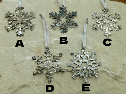 Hand Forged Snowflake Ornament * Christmas Decor * Winter Gifts * Handmade Christmas Ornament * Snow Gifts * Wintery Ornament Gift