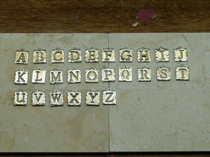 Hammered Letter Necklace * Alphabet Necklace Silver Finished Pewter * Single Letter Name Necklace * Single Letter Jewelry