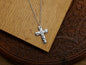 Forged Small Basic Cross * Hammered Cross Pendant * Christian Gift for Men or Women * Forged Cross Necklace * Handmade Necklace Steel