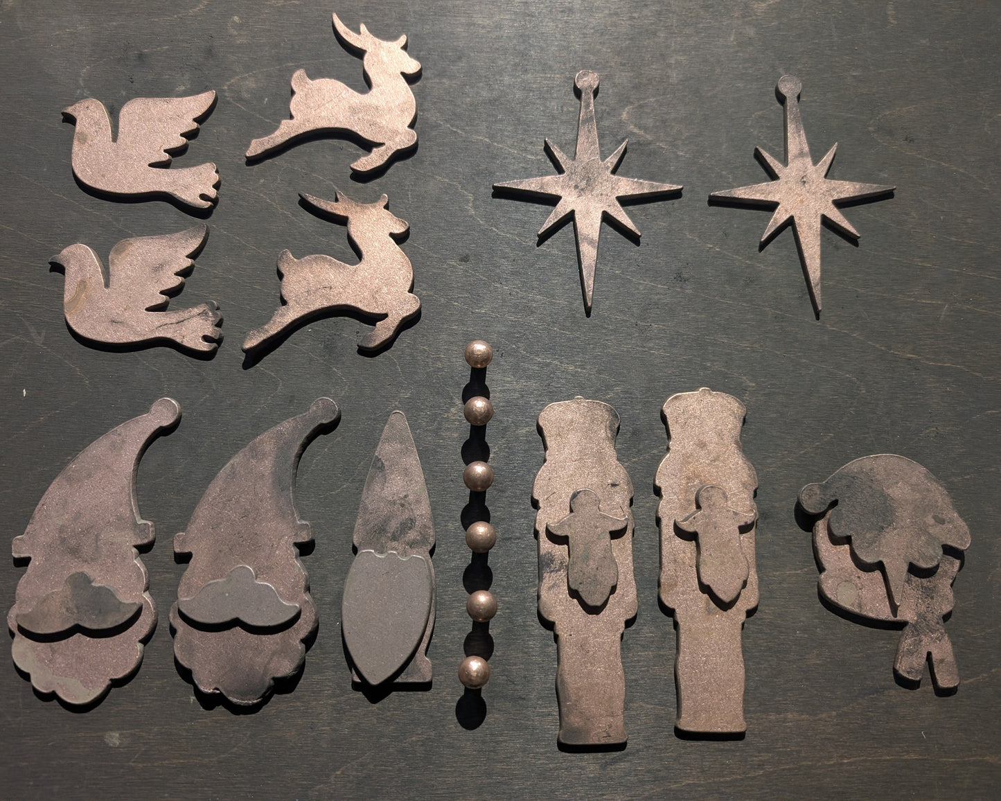 Lot #12: Qty of 12 Ornaments in 10 gauge copper