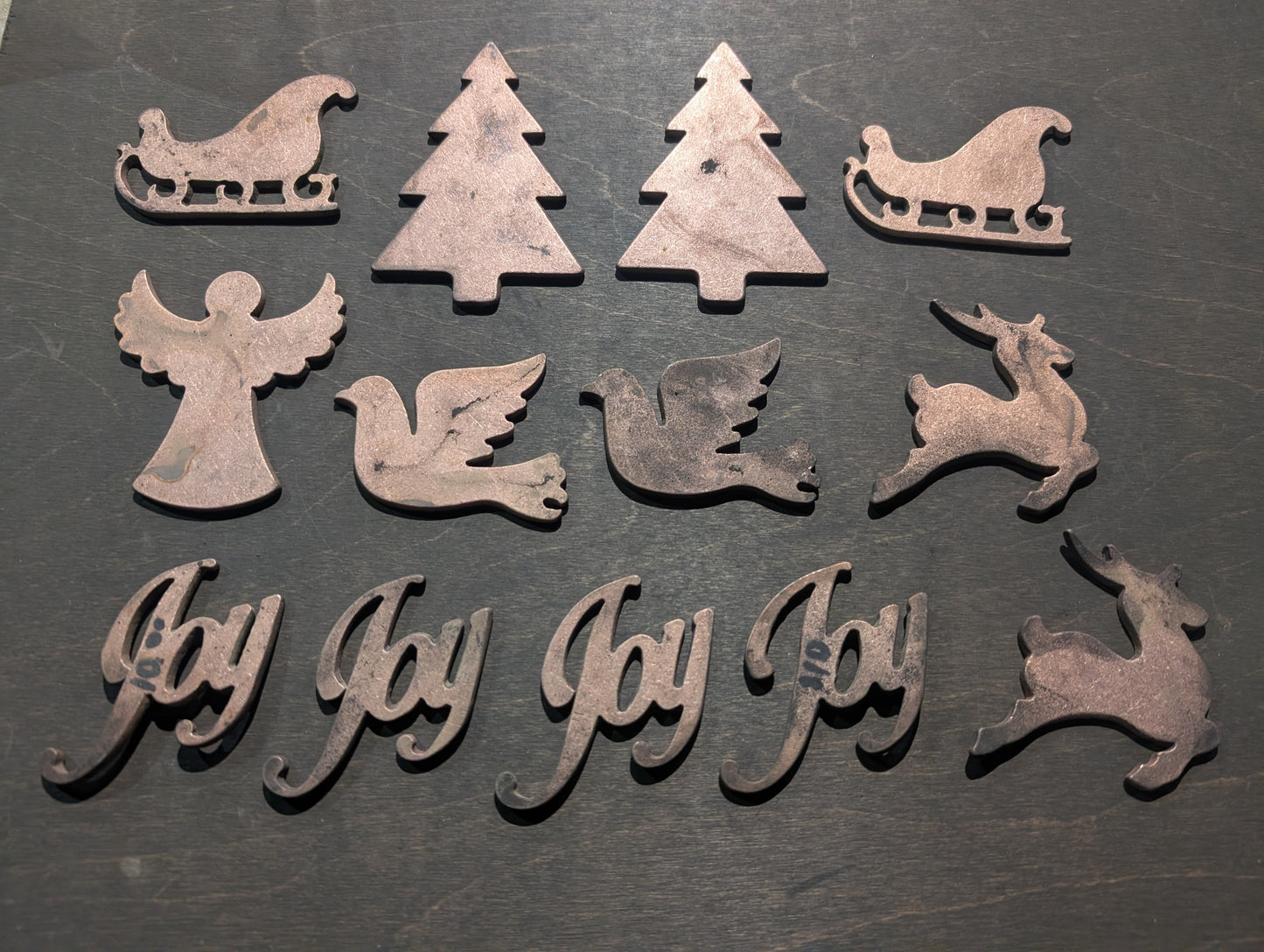 Lot #18: Qty of 13 Ornaments in 10 gauge copper