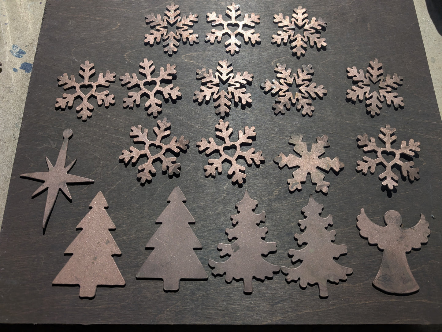 Lot #2: Qty of 18 Ornaments in 16 gauge copper