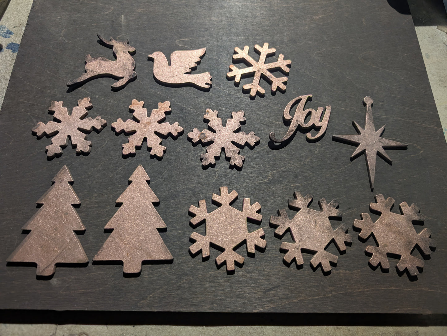 Lot #15: Qty of 13 Ornaments in 10 gauge copper