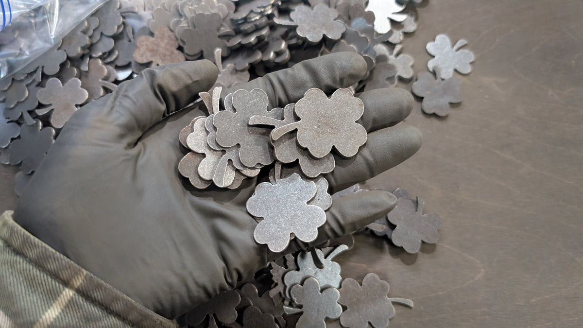 Lot #39: Shamrock and 4 leaf clover keychain blanks