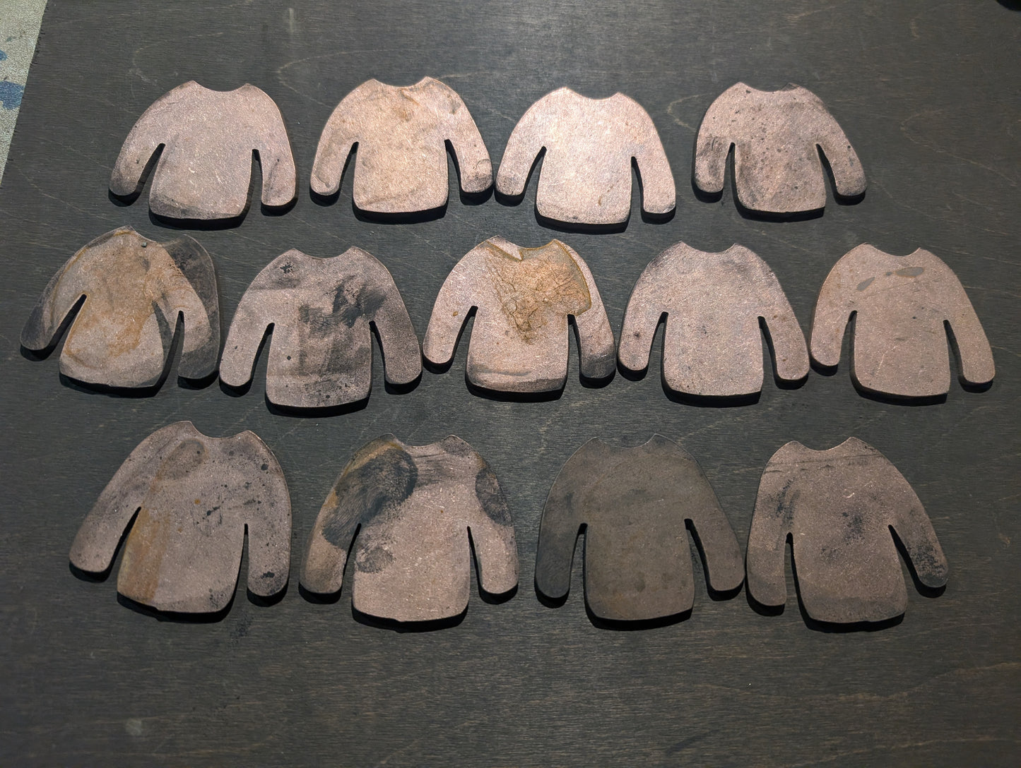 Lot #19: Qty of 13 Ornaments in 10 gauge copper