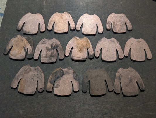 Lot #19: Qty of 13 Ornaments in 10 gauge copper