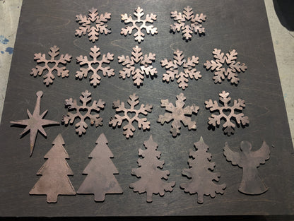 Lot #2: Qty of 18 Ornaments in 16 gauge copper