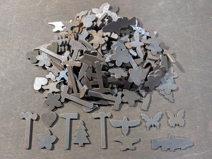 5lbs of mixed keychain and pendant blanks in mild steel
